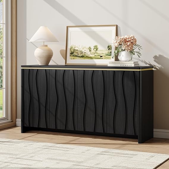 Fluted Buffet Cabinet with Storage