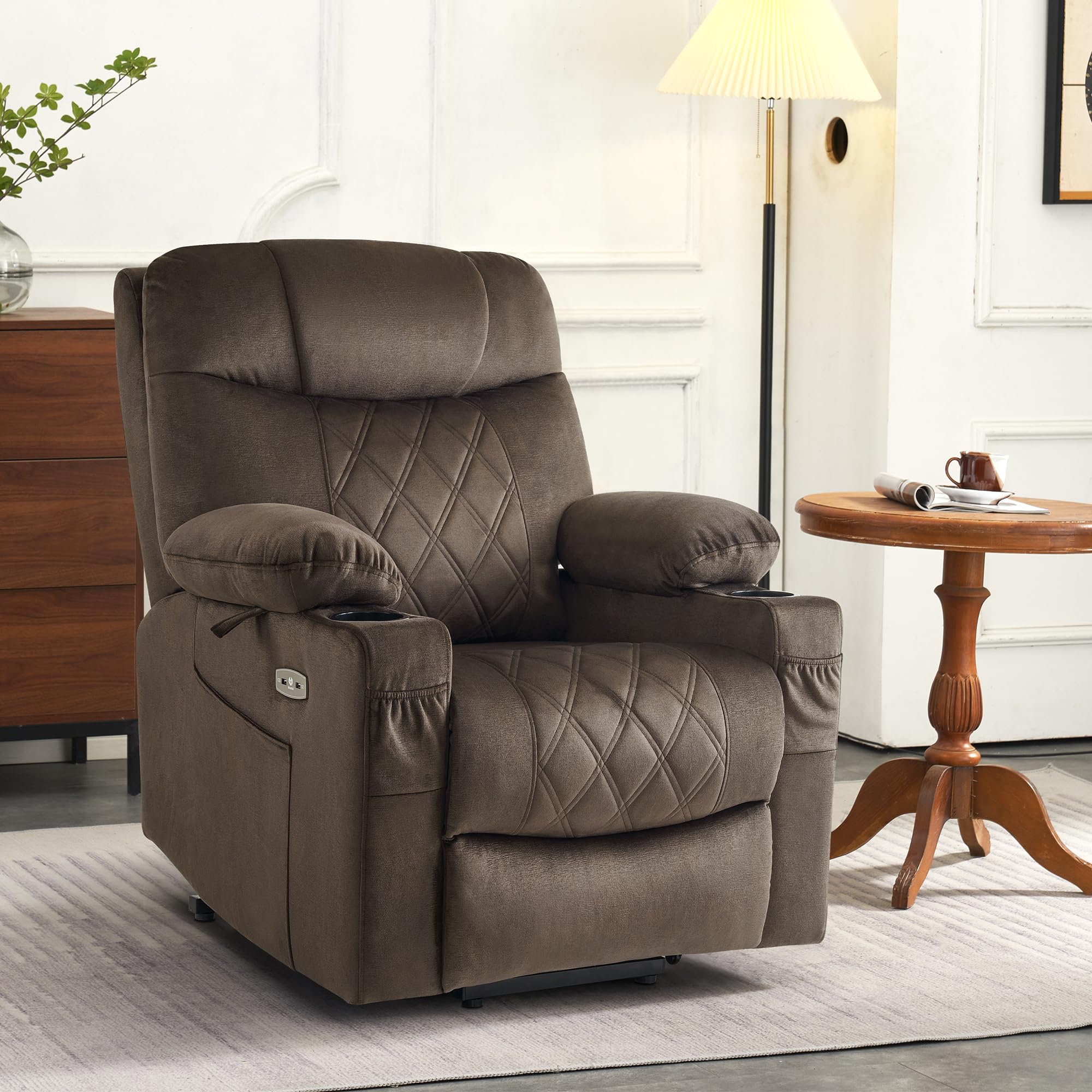 Small Triple Motor Power Lift Recliner with Massage and Heating