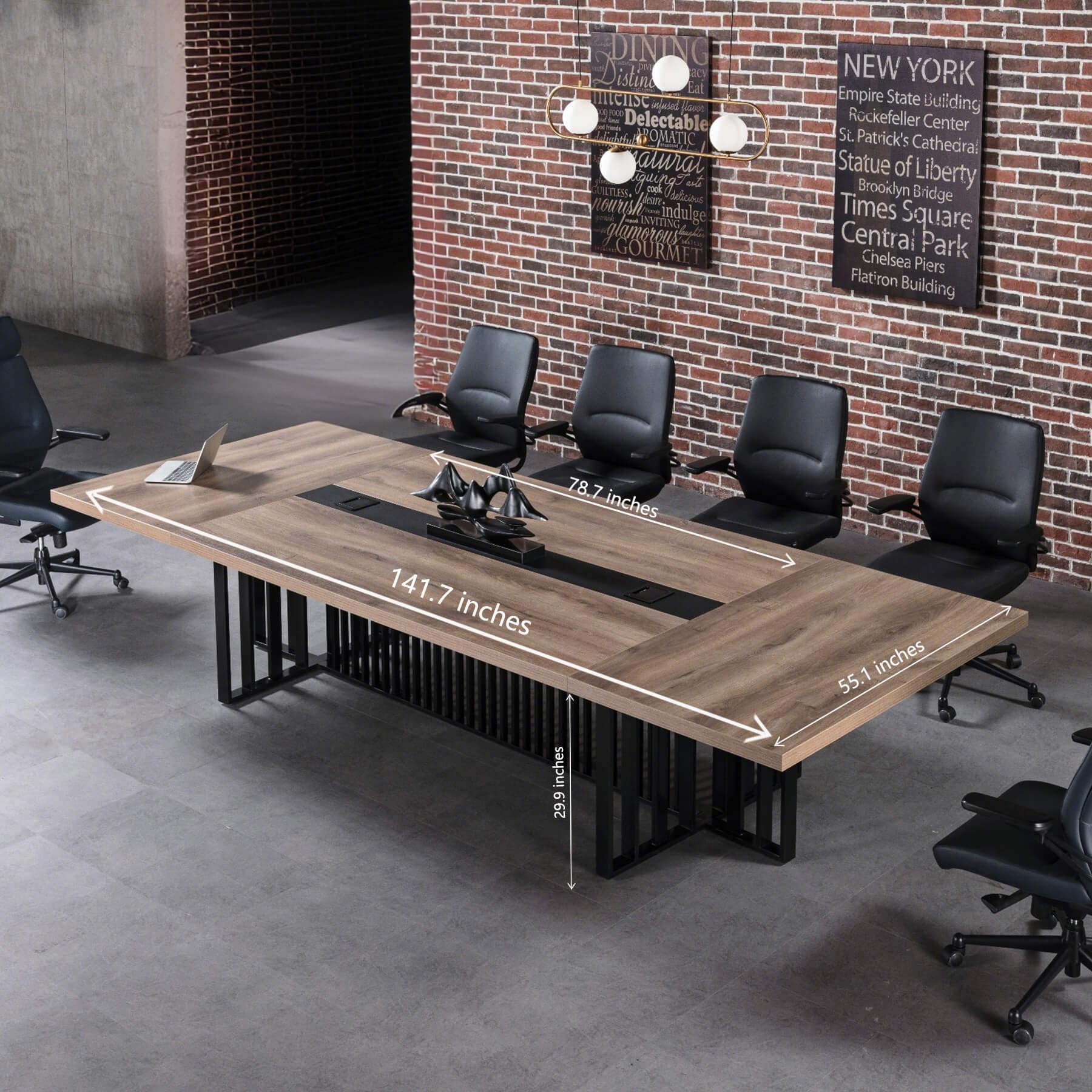 Large Conference Table with Cable Management