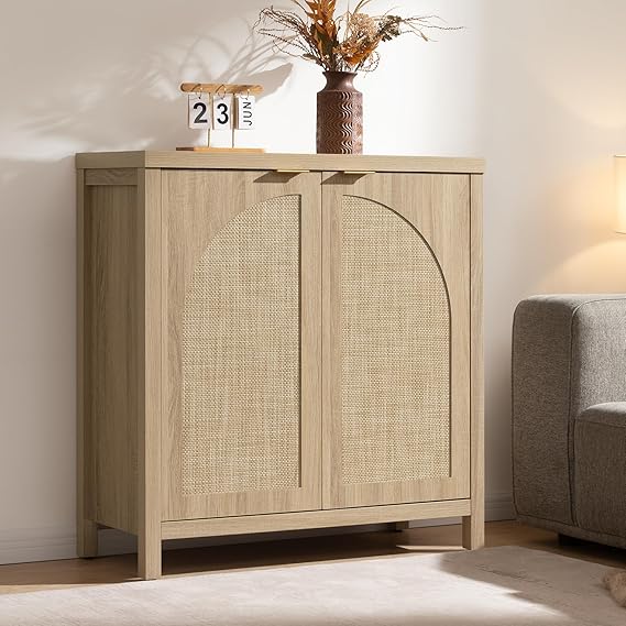 102" Rattan Sideboard Buffet Cabinet with Storage
