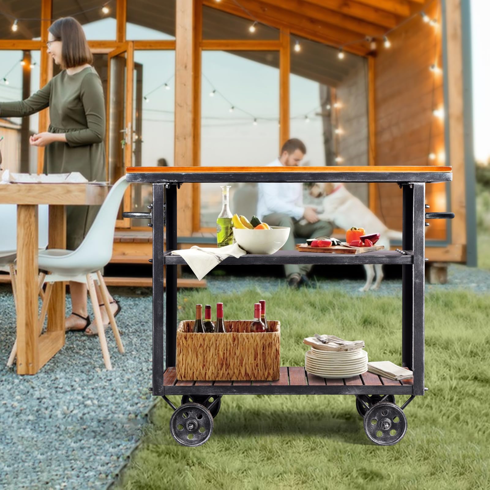 3-Tier Rolling Utility Cart with Wheels