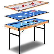 4-in-1 Multi Game Table with Ping Pong, Air Hockey, Pool & Shuffleboard