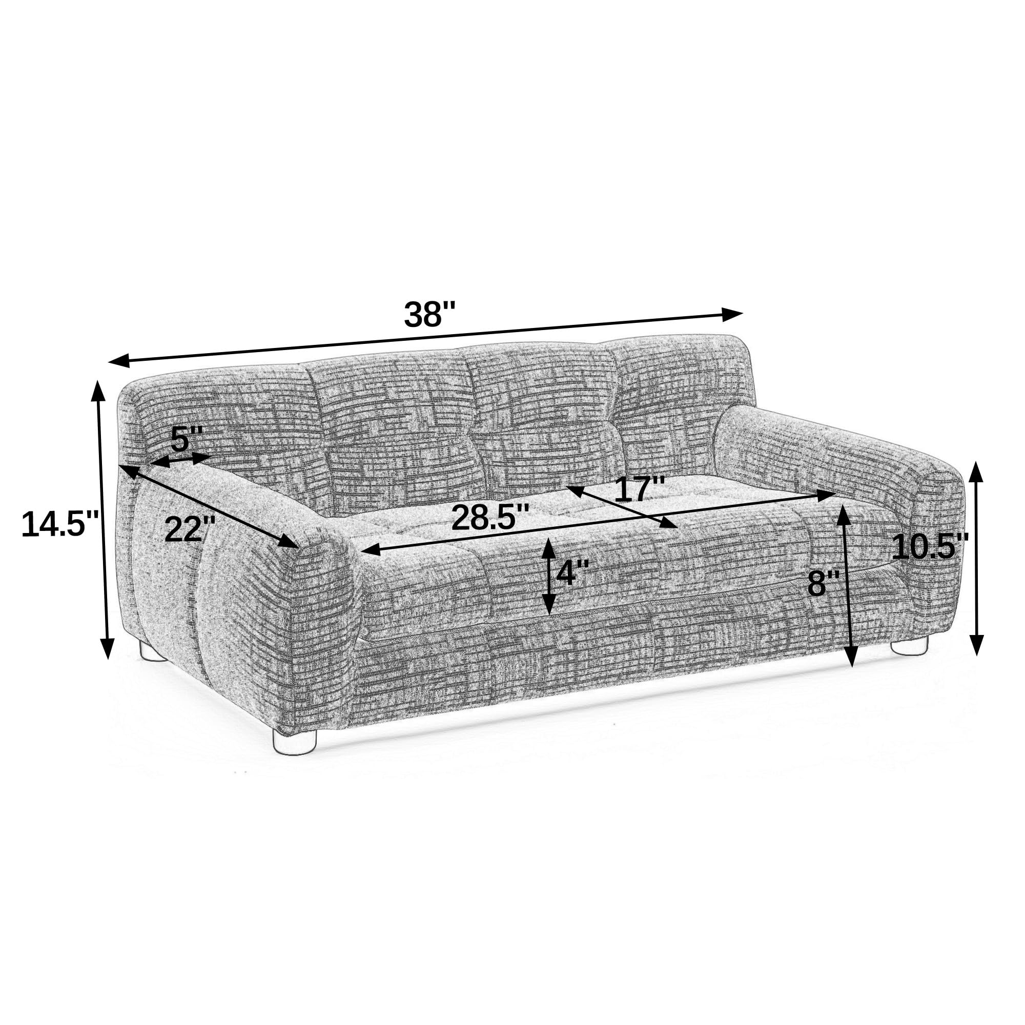 Dog Sofa Bed with Armrests for Medium to Large Dogs