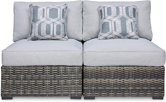 Outdoor Wicker Ottoman with Cushion