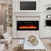 30 Inch Electric Fireplace Wall Mounted with Remote Control