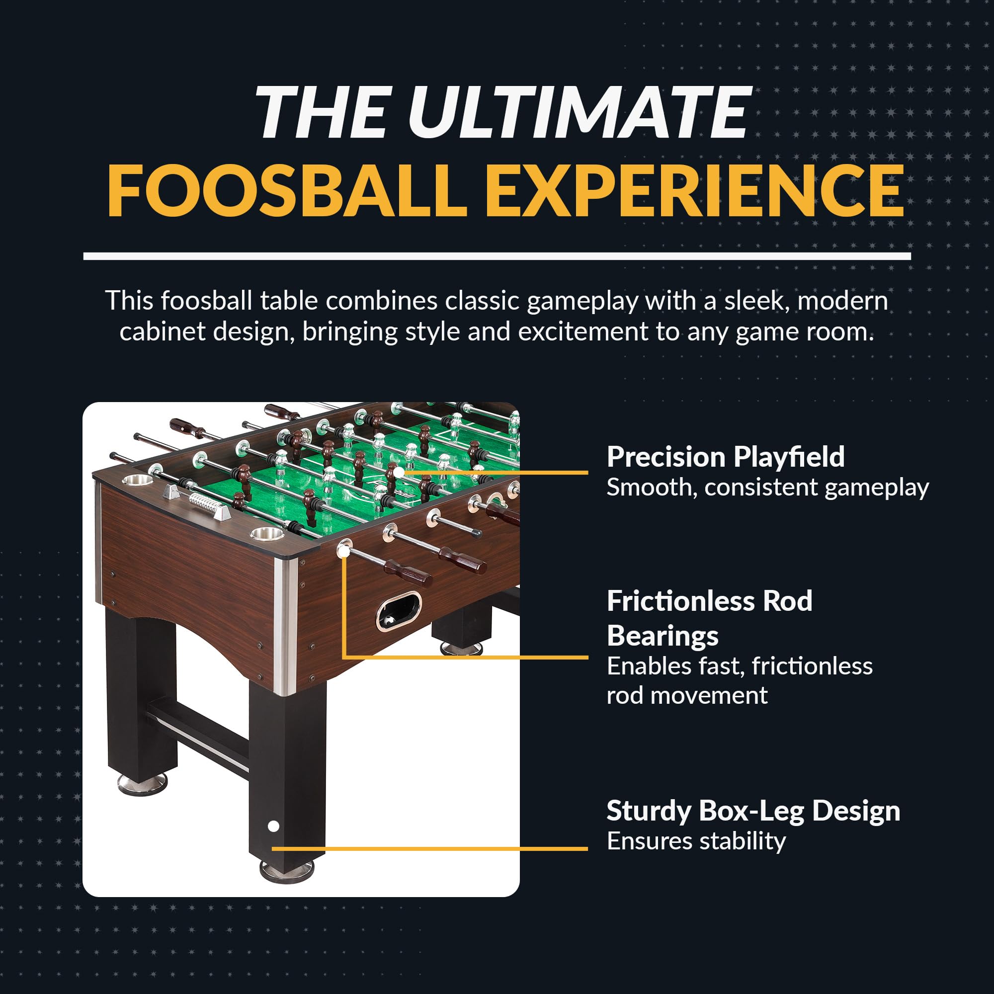 56-Inch Foosball Table with Counterbalanced Players