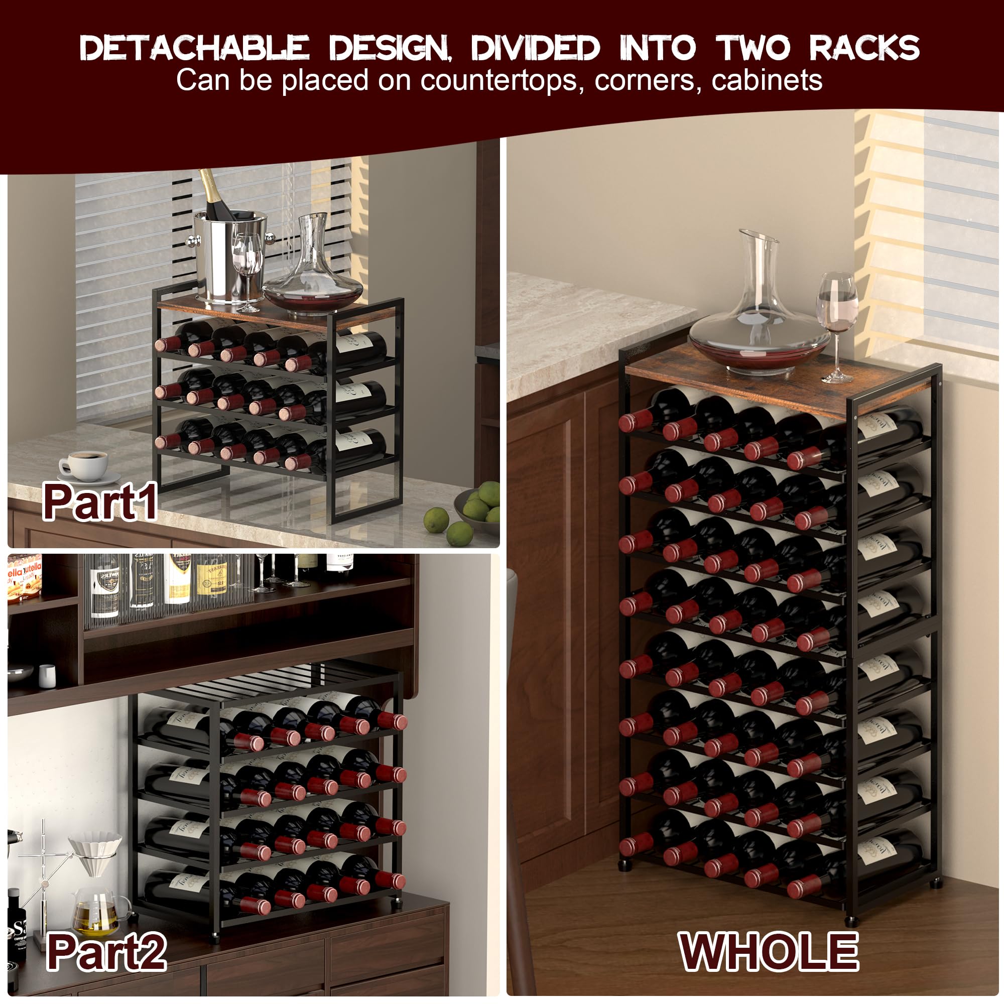 40 Bottle Wine Rack with Table Top