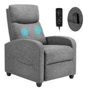Leather Recliner Chair with Lumbar Support and Adjustable Footrest