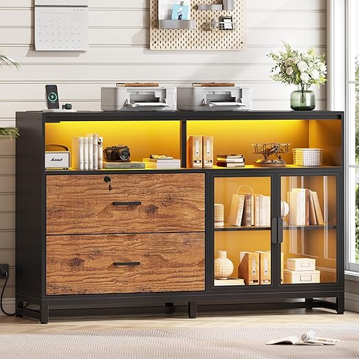 File Cabinet with Lock & Power Outlets