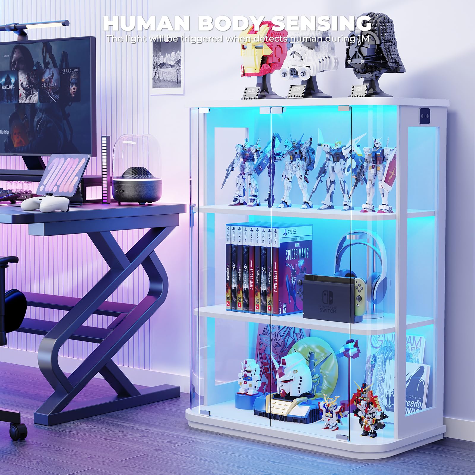 LED Display Cabinet with Glass Door