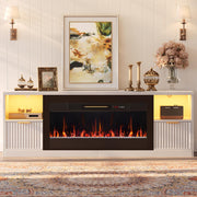 70" LED Fireplace TV Stand with Electric Fireplace