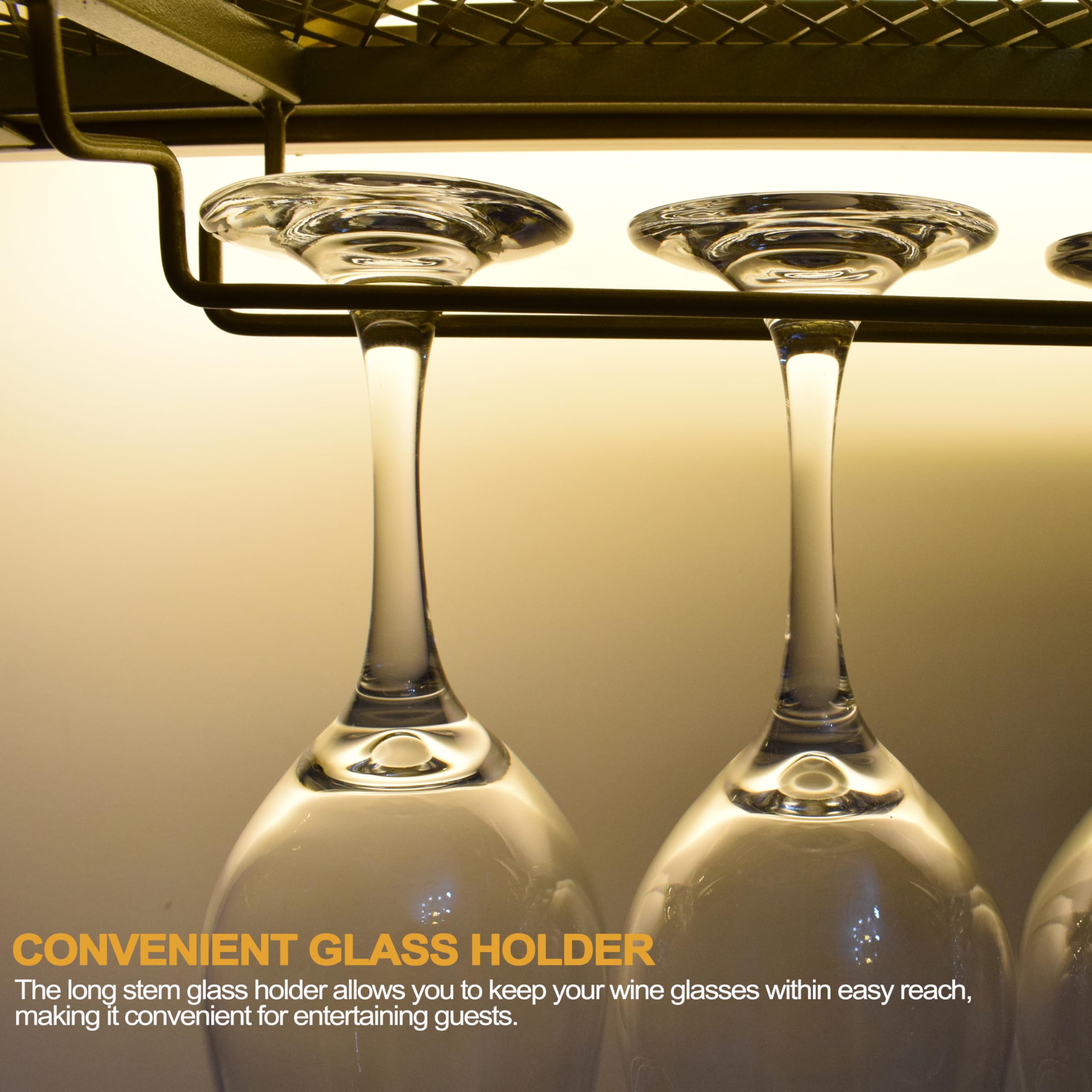 Wall Mounted Wine Rack with LED Lighting