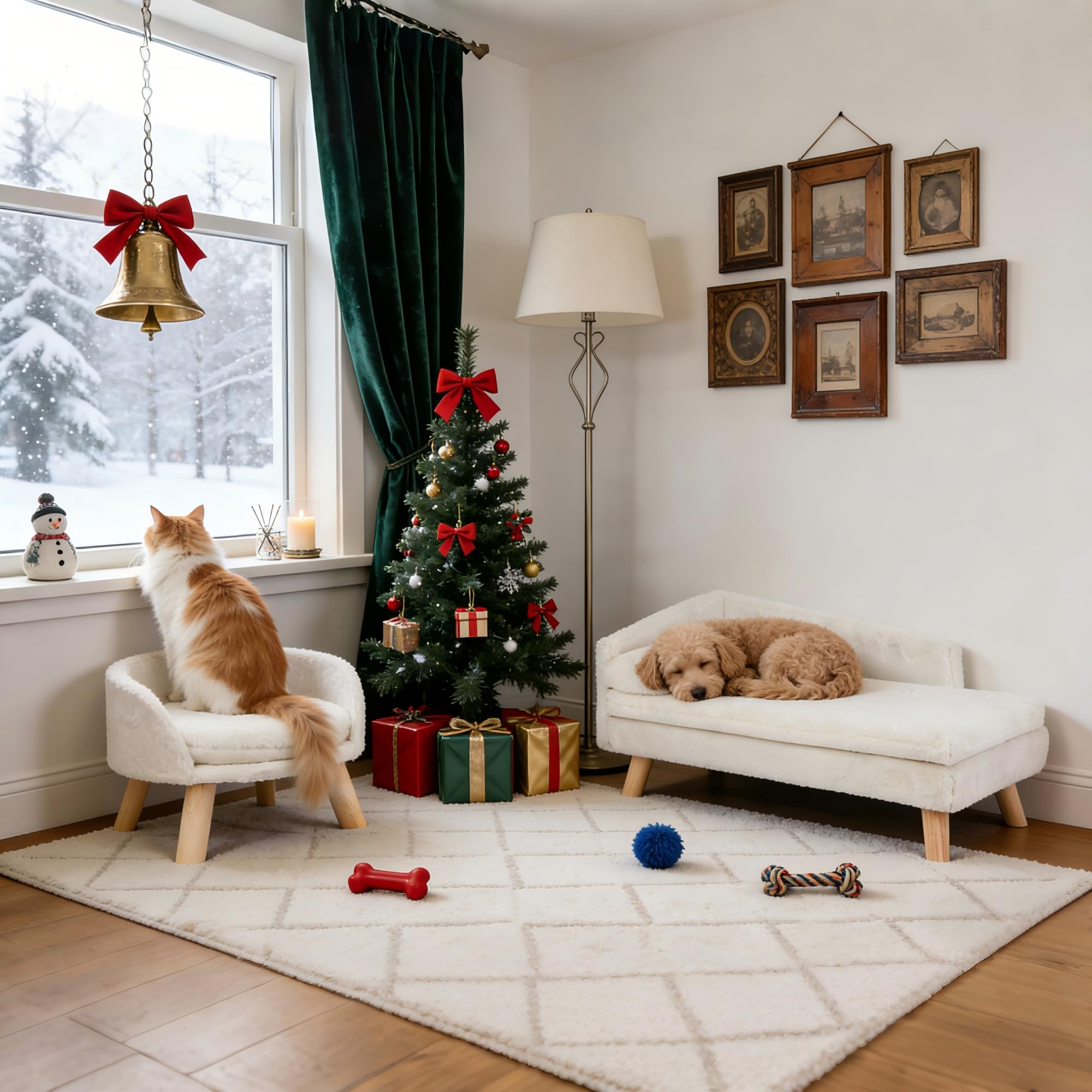 Elevated Pet Bed with Cozy Waterproof Pad