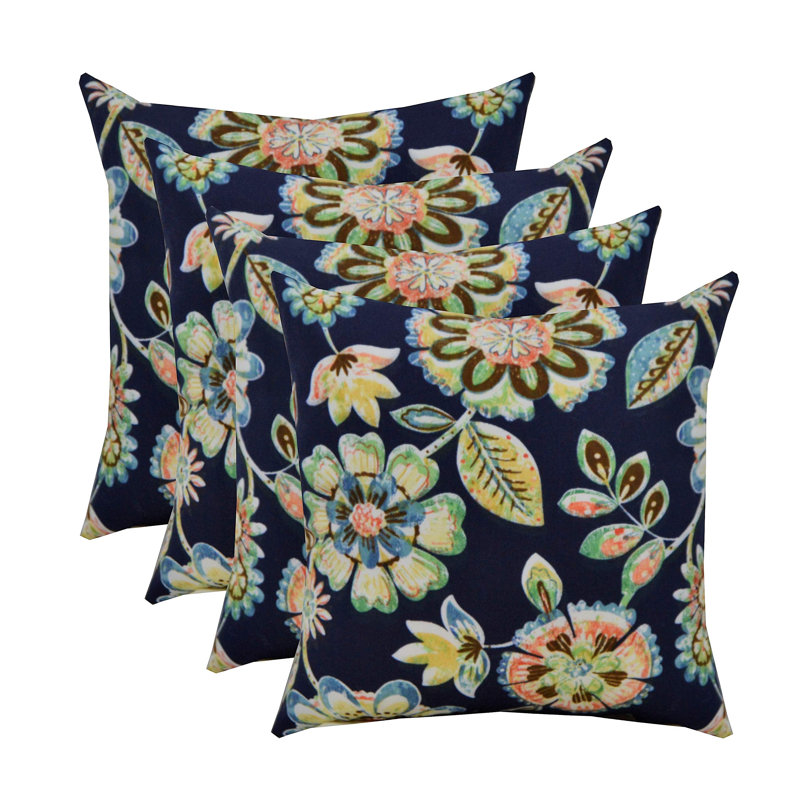 Sunbrella Square Throw Pillow Set of 4 - 20x20 Inch Outdoor Decorative Pillows