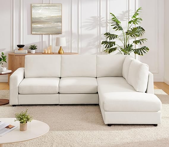 100" L-Shaped Sectional Sofa with Reversible Chaise