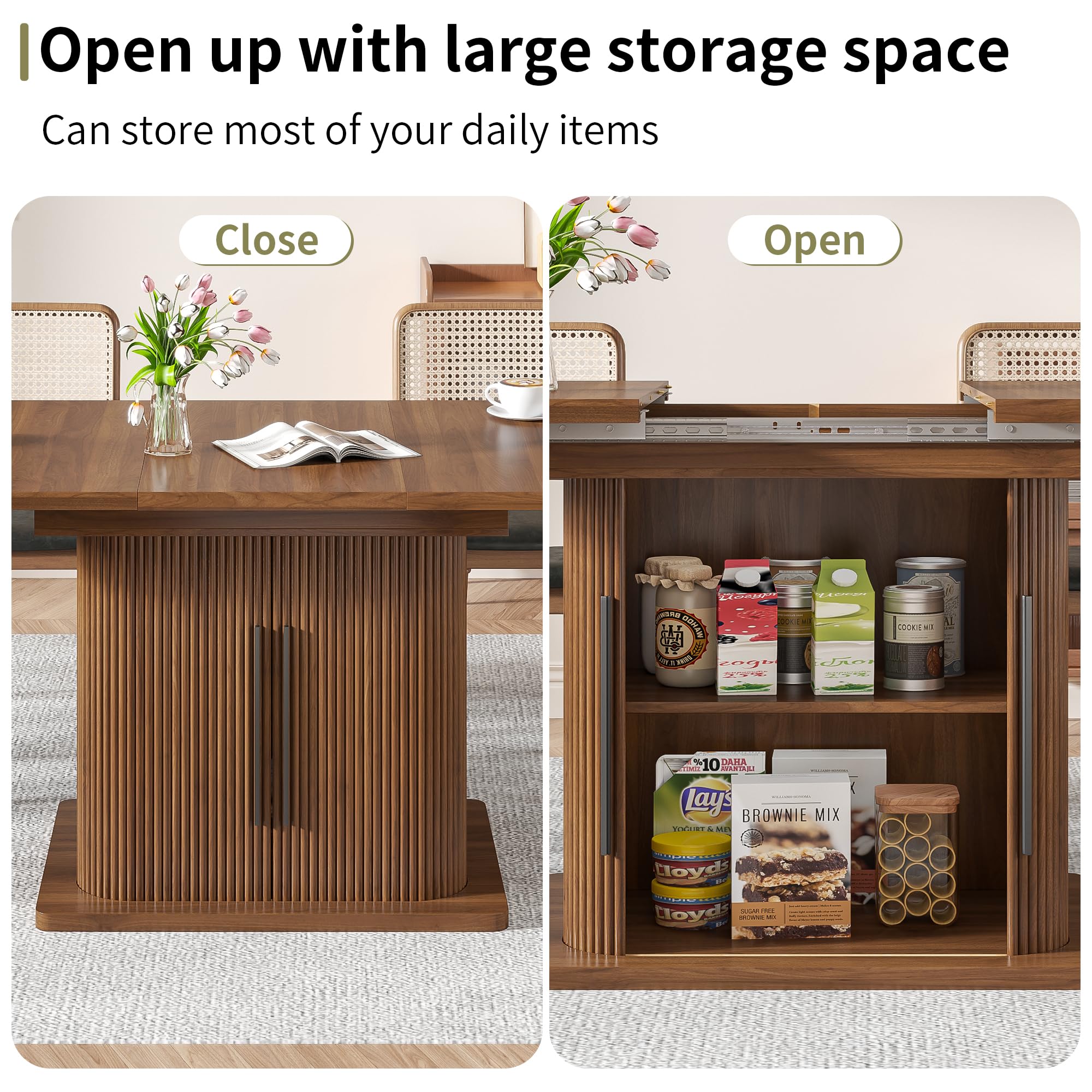 Extendable Dining Table with Storage