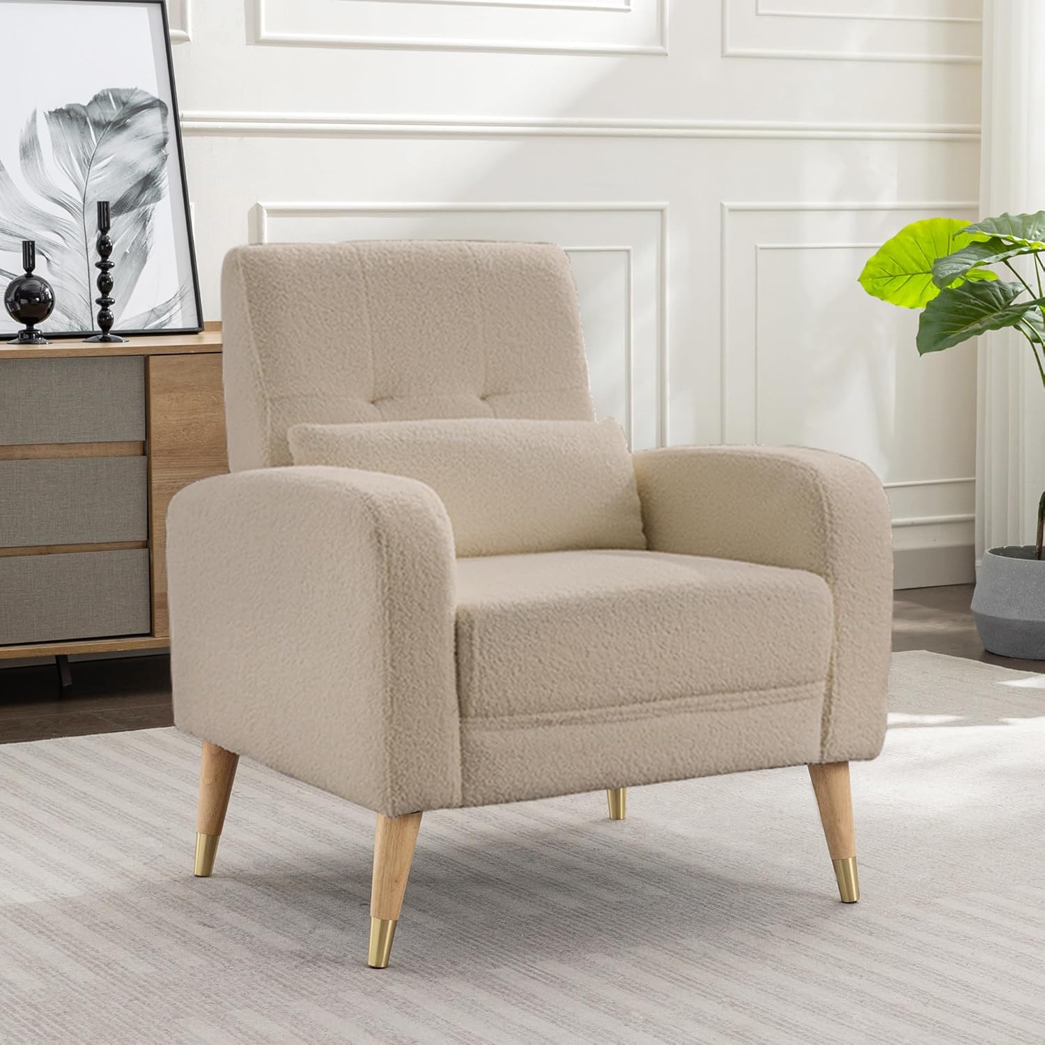 Mid-Century Modern Accent Chair with Armrests