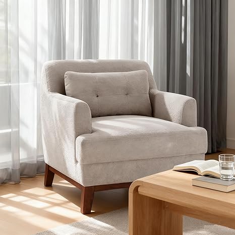Terry Fabric Accent Chair with Cushion