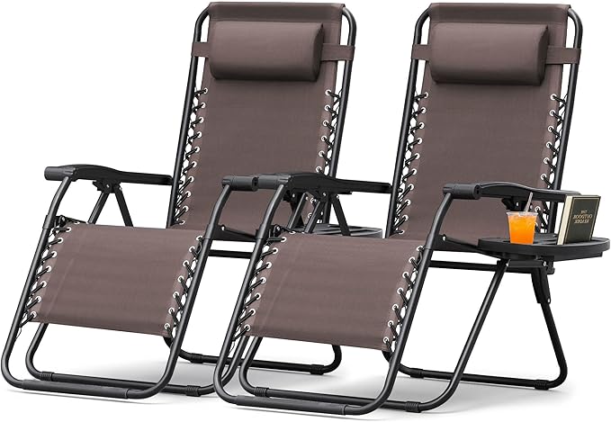 Zero Gravity Reclining Lounge Chair Set