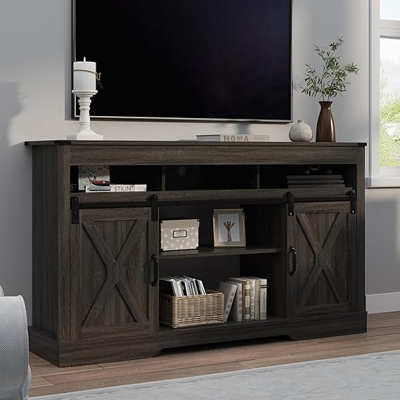 Farmhouse TV Stand with 23" Fireplace for 65+ Inch TV