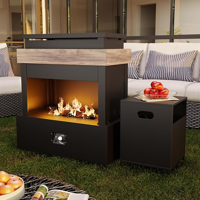 Propane Outdoor Fireplace 50,000 BTU with Ceramic Logs