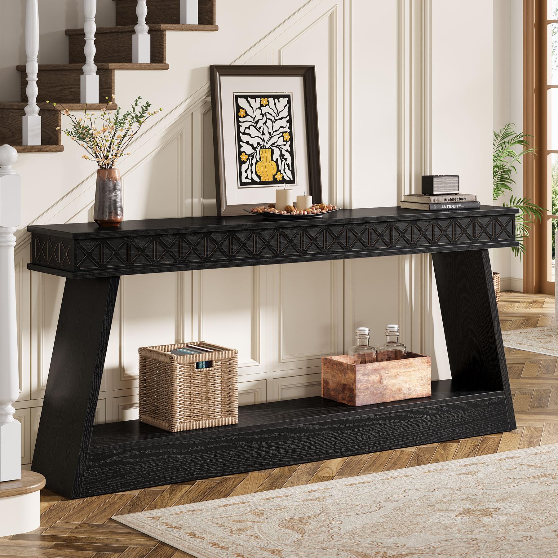 70.9 Inch Extra Long Console Table with Storage