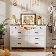 8 Drawer Dresser with LED Mirror