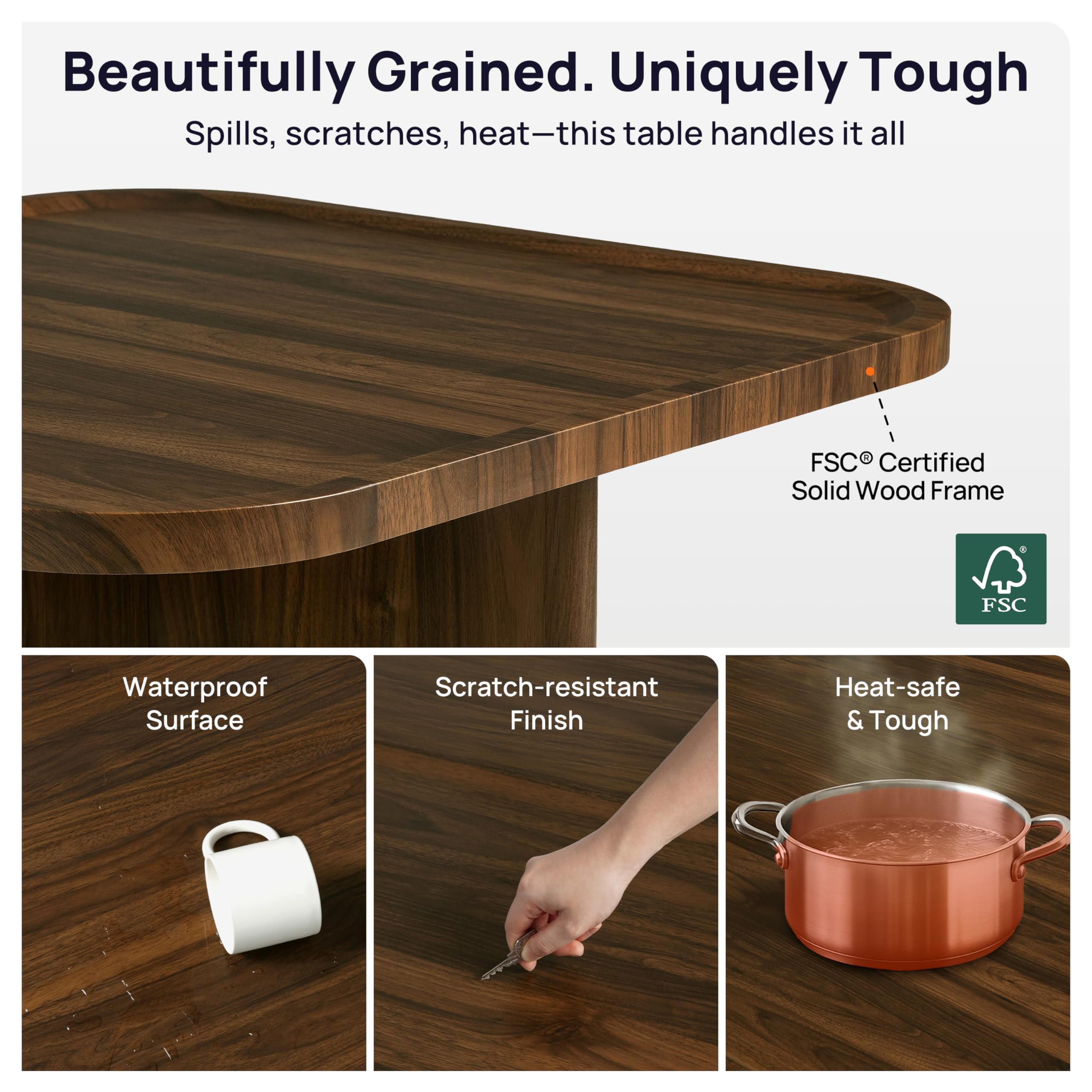 Square Coffee Table with Storage Ottomans