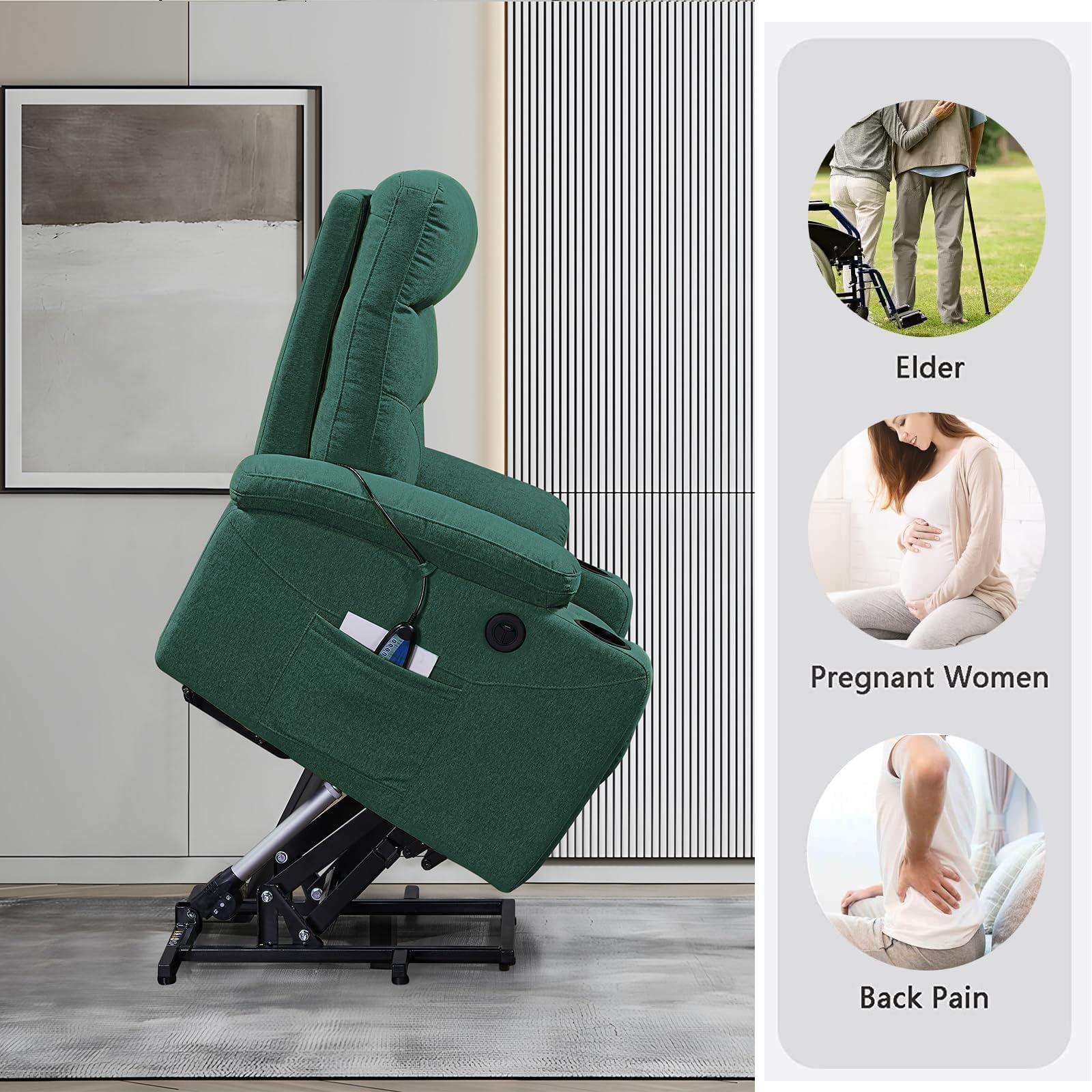 Power Lift Recliner Chair with Massage and Heating