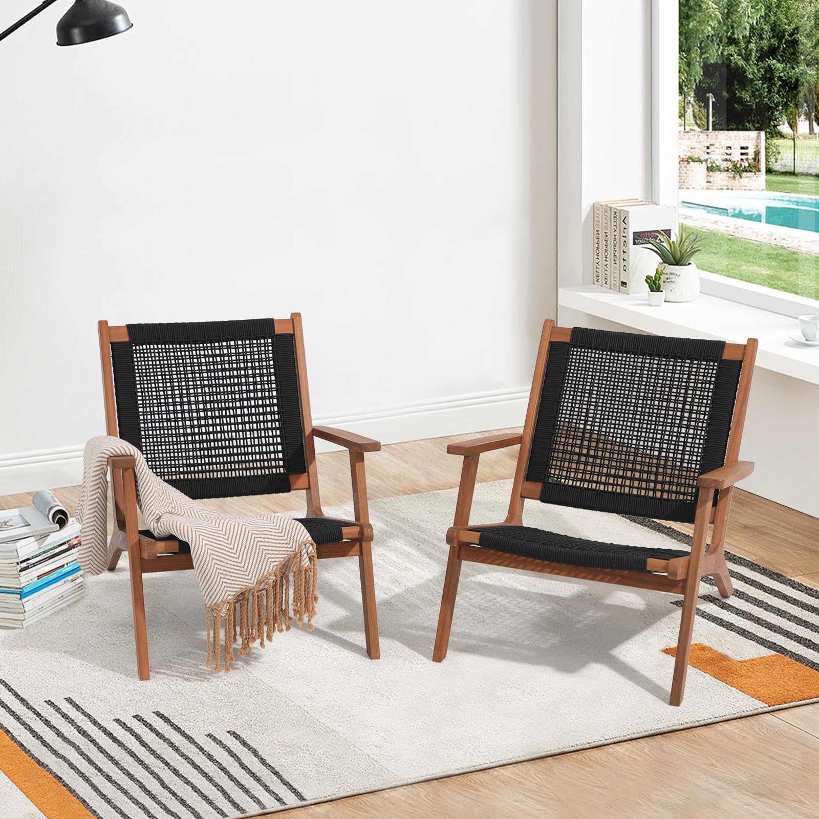 Mid-Century Modern Accent Armchair Set of 2