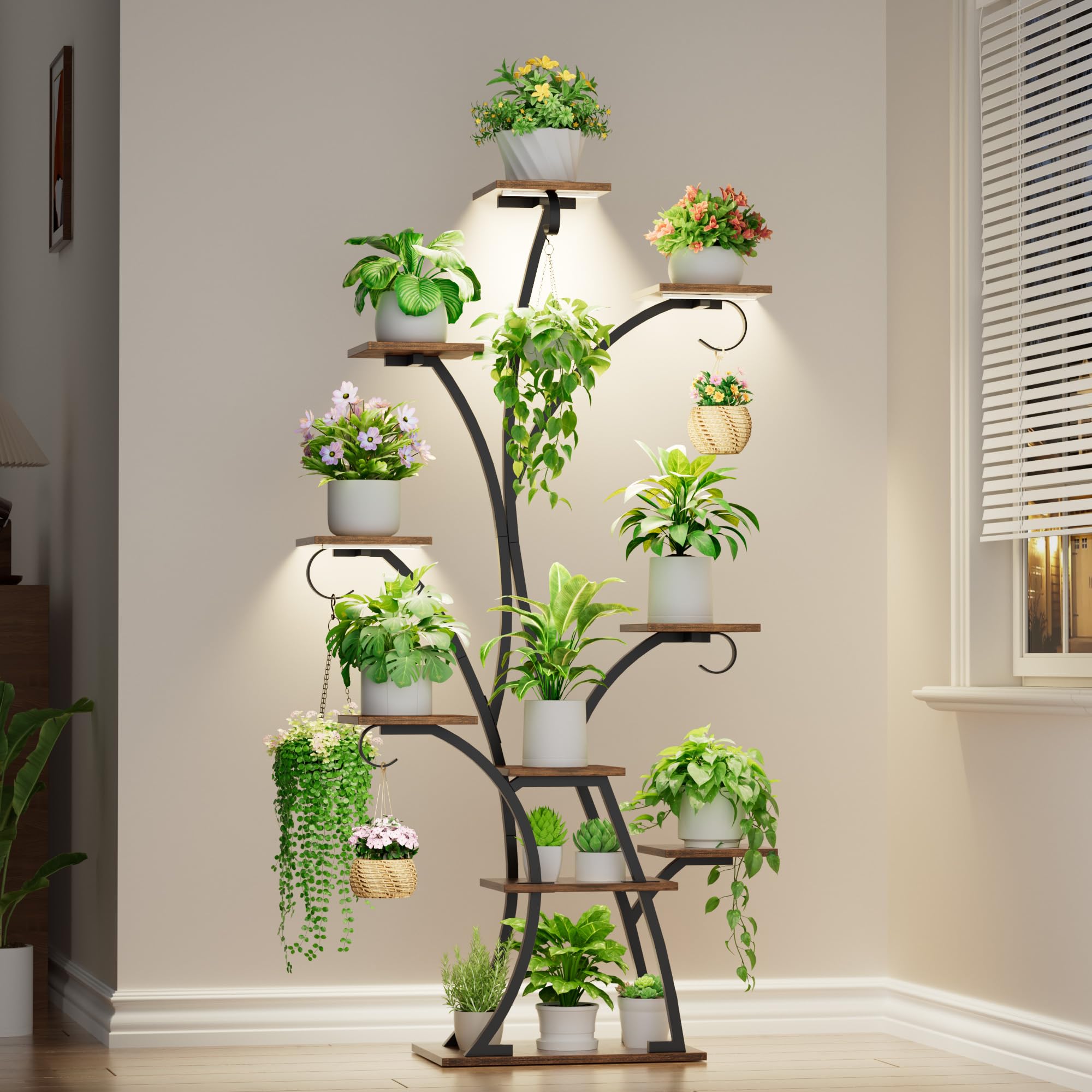 10-Tier Plant Stand with Grow Lights