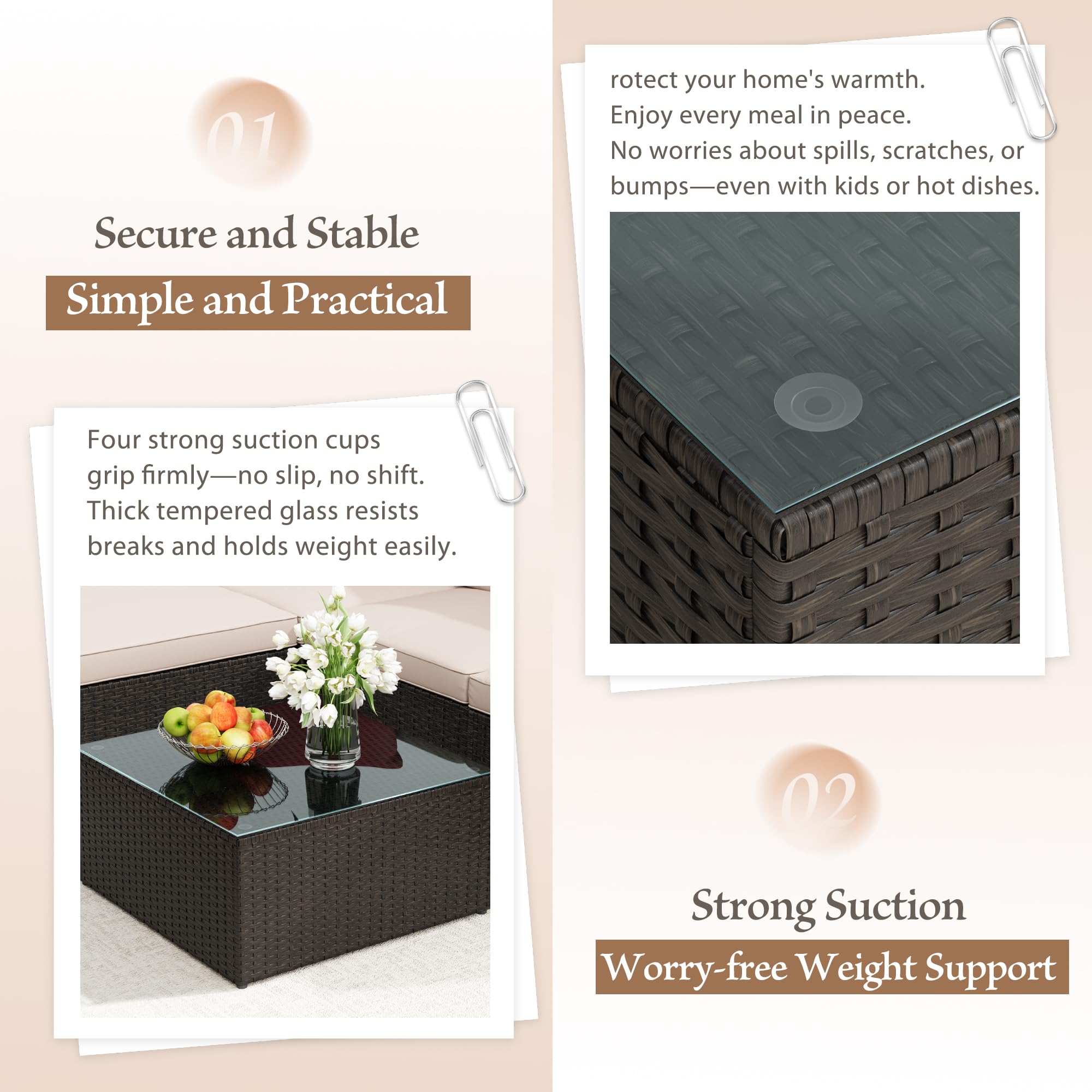 5-Piece Outdoor Sectional Sofa Set with Ottoman