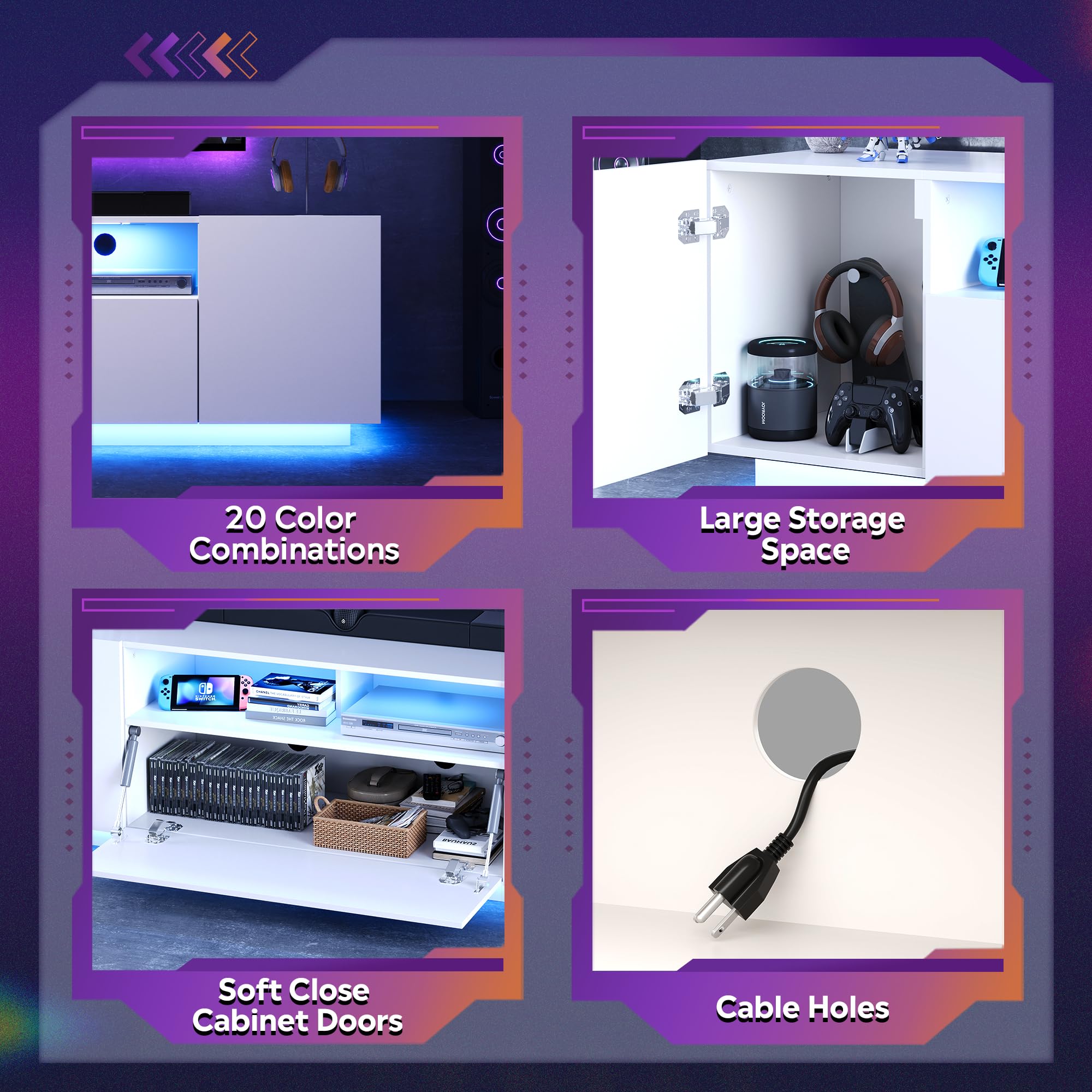 58" LED TV Stand with Storage