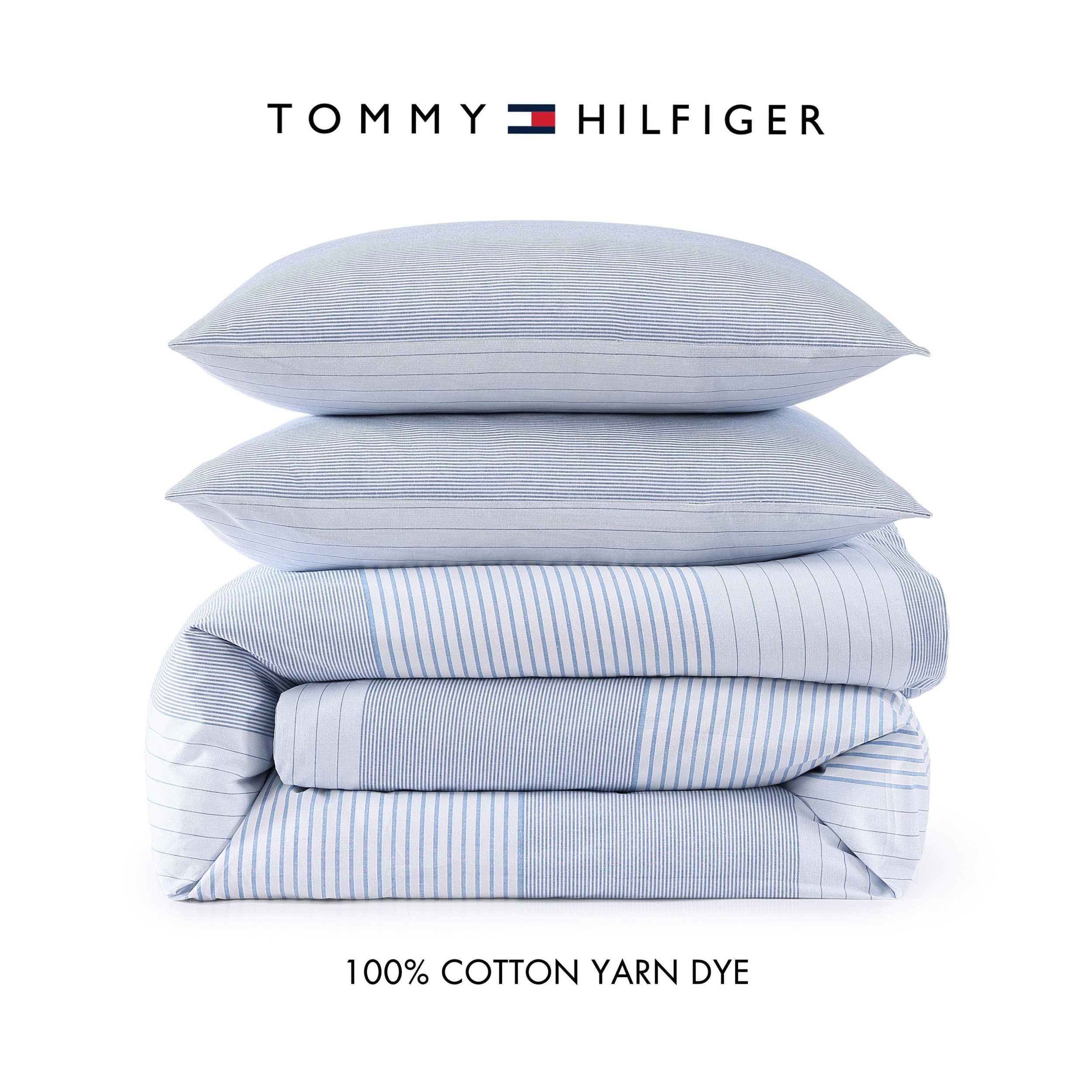 Modern Stripe Blue King Comforter Set