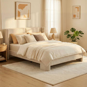 Queen Upholstered Bed Frame with USB Ports