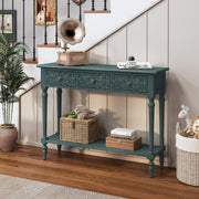 Entryway Console Table with 3 Drawers and Open Shelf