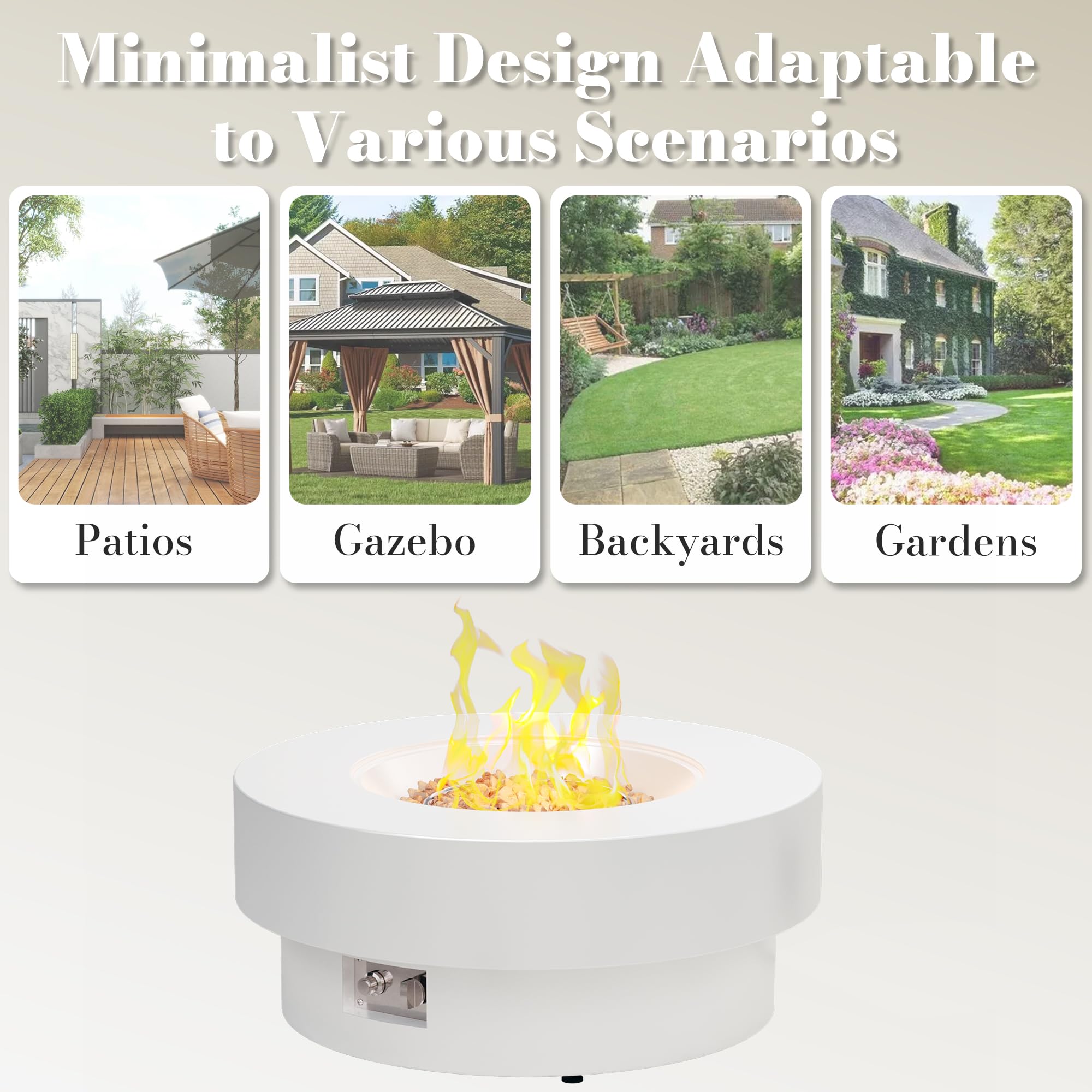 32.5 Inch Propane Fire Pit Table - 50,000 BTU Round Outdoor Patio