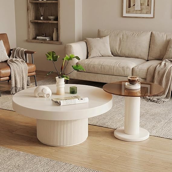 Round Nesting Coffee Table Set of 2