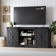 Farmhouse TV Stand with Sliding Barn Doors