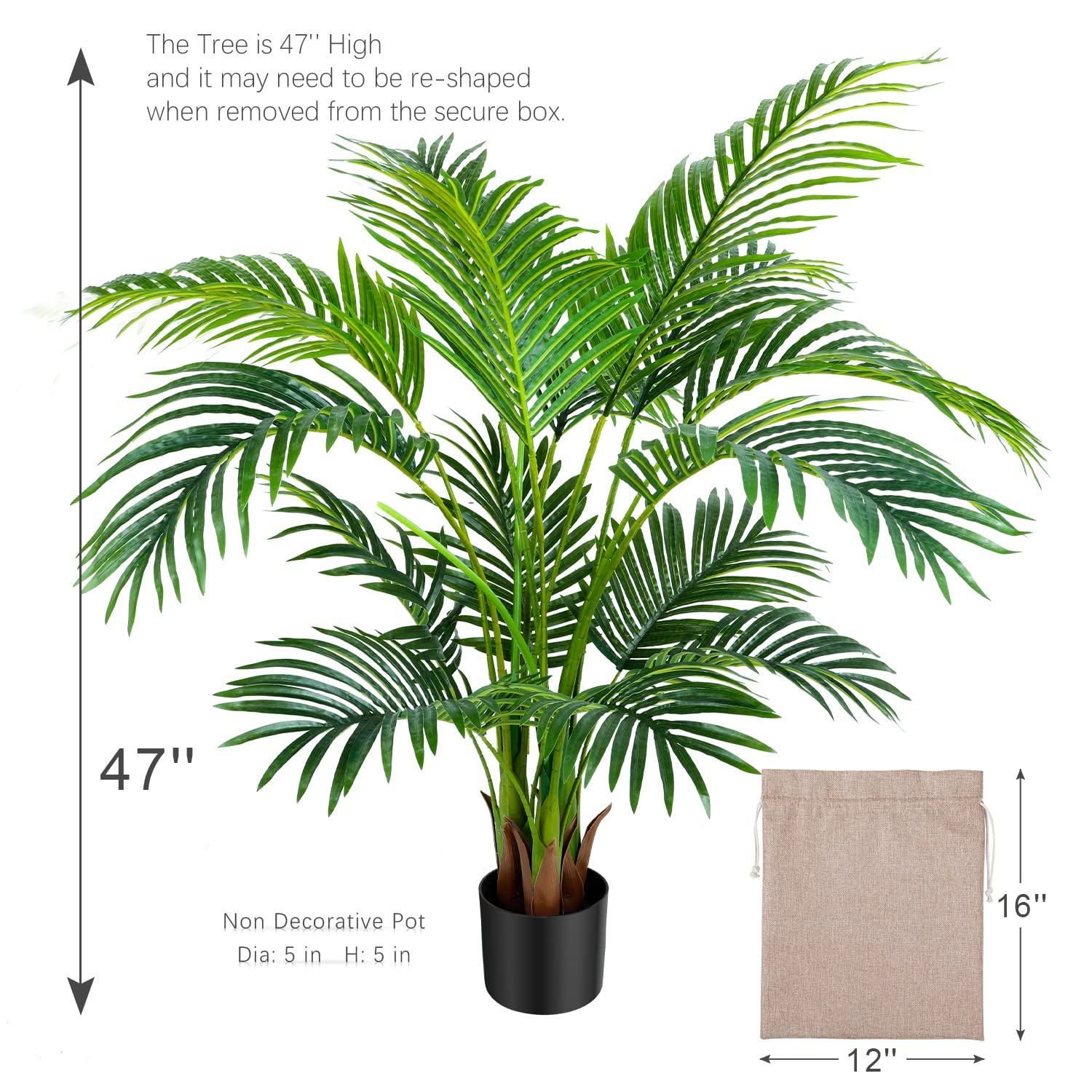 4ft Artificial Areca Palm Plant 2 Pack