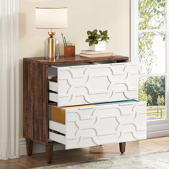 2-Drawer Lateral File Cabinet with Printer Stand