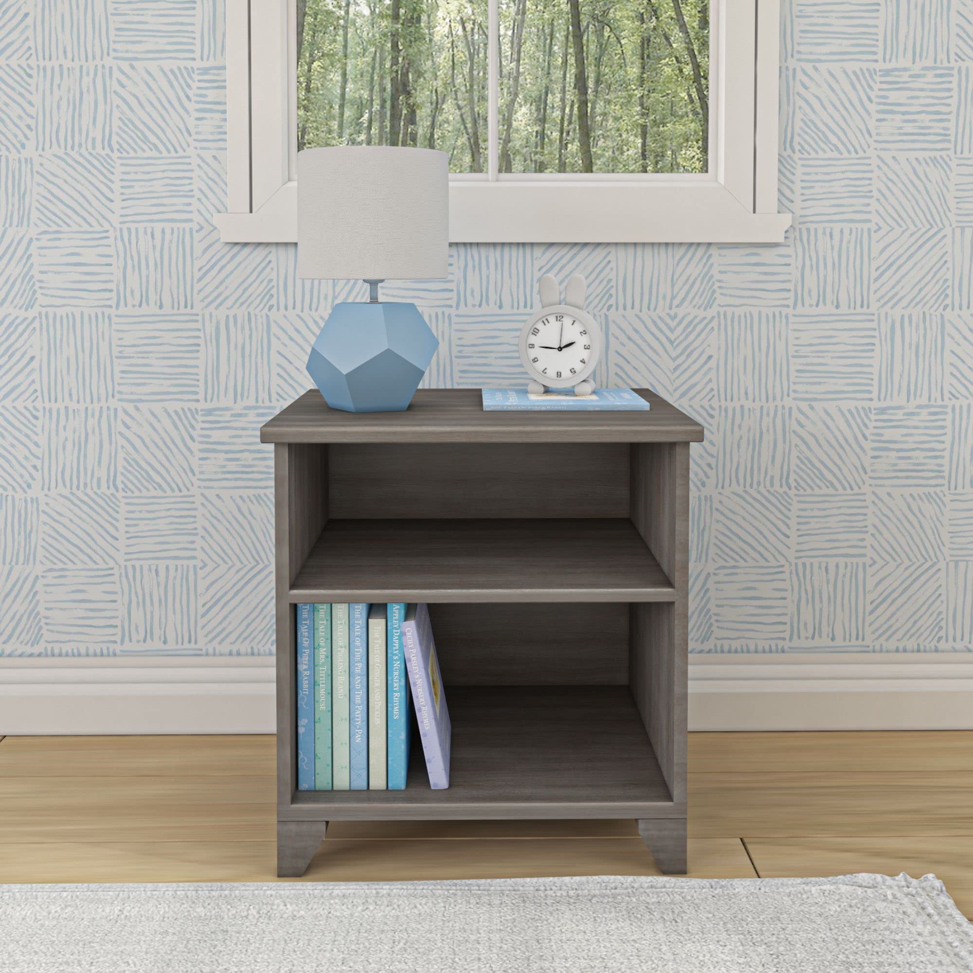 Classic Wood Nightstand with Shelves