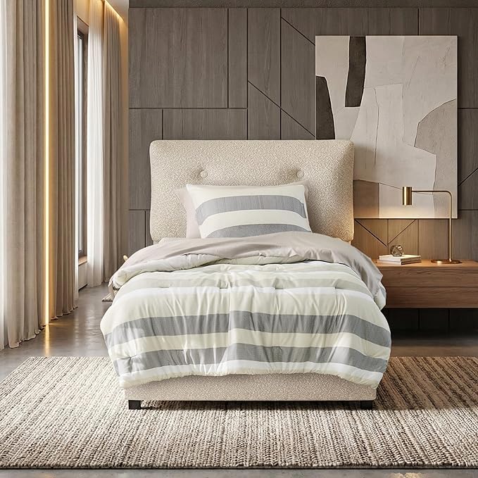 King Size Striped Comforter Set 7 Piece