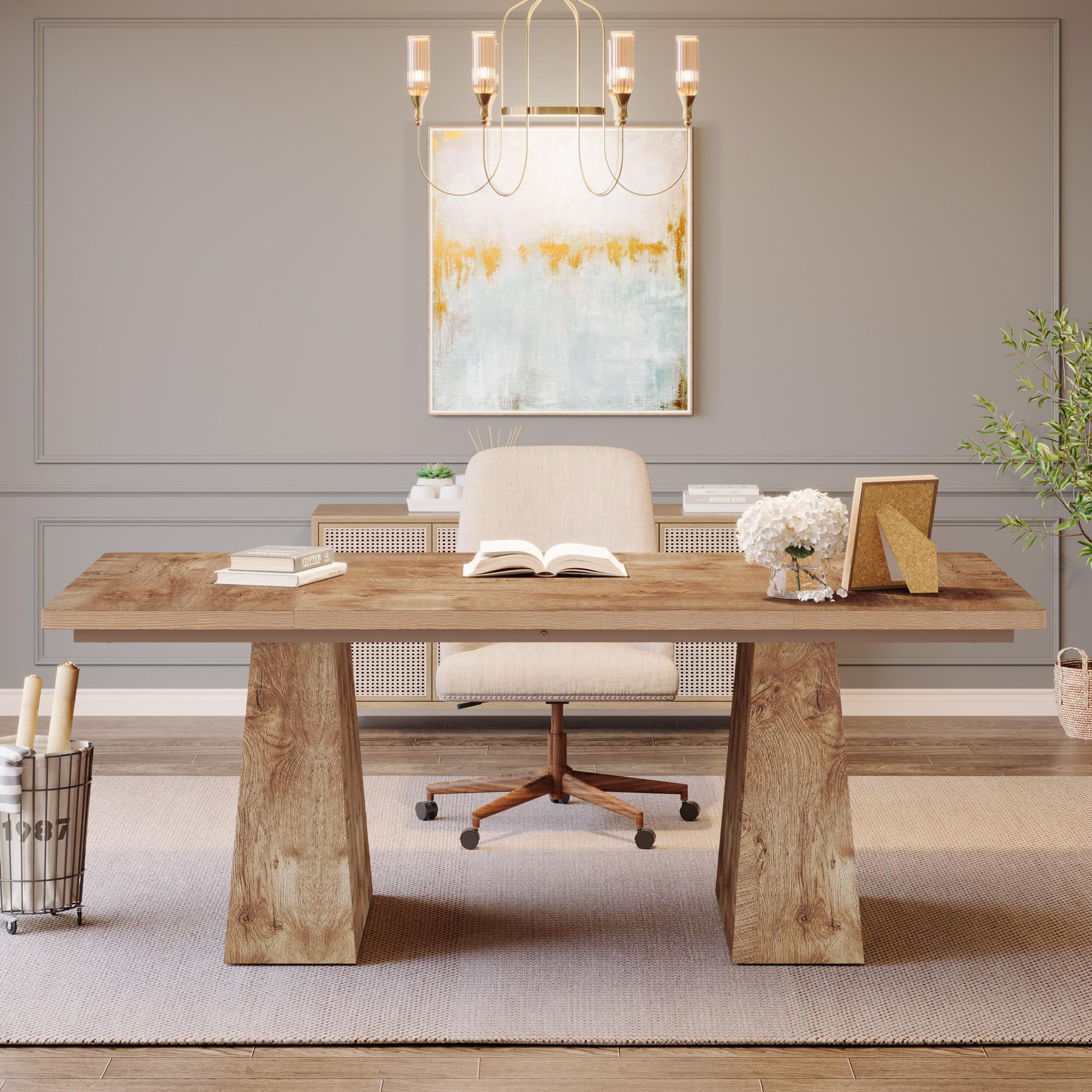 63-Inch Executive Desk with Double Pedestal