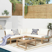 4-Piece Acacia Wood L-Shaped Outdoor Sectional Sofa Set