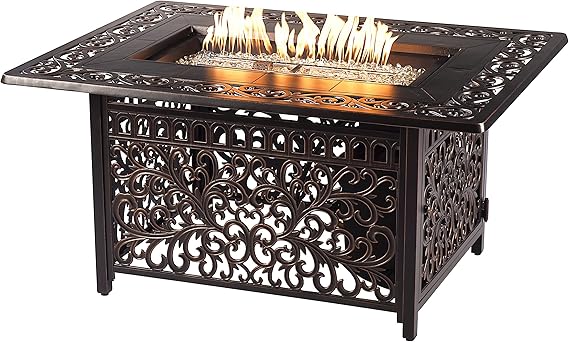 Rectangular Aluminum Propane Fire Pit Table