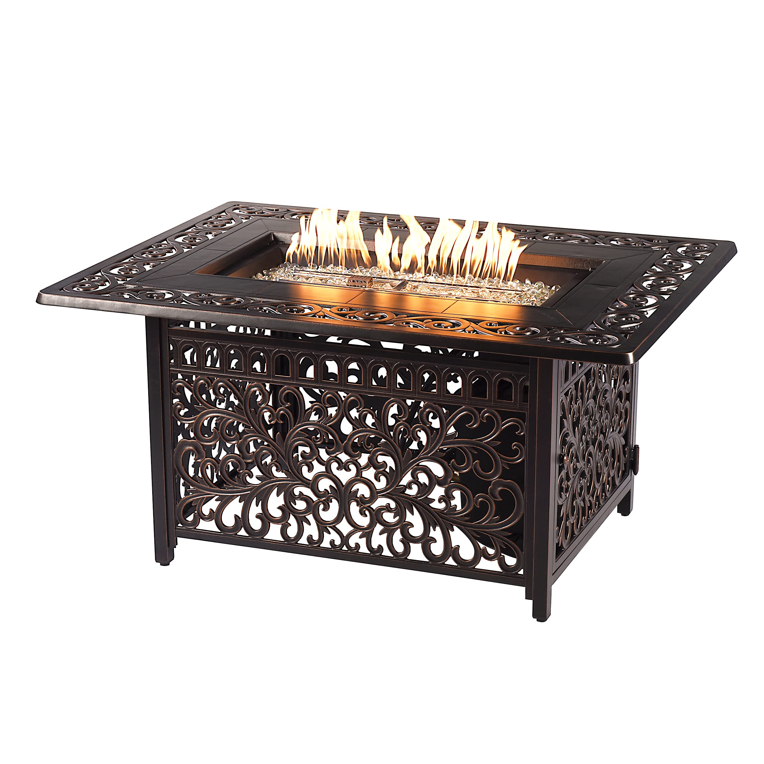 Rectangular Aluminum Propane Fire Pit Table