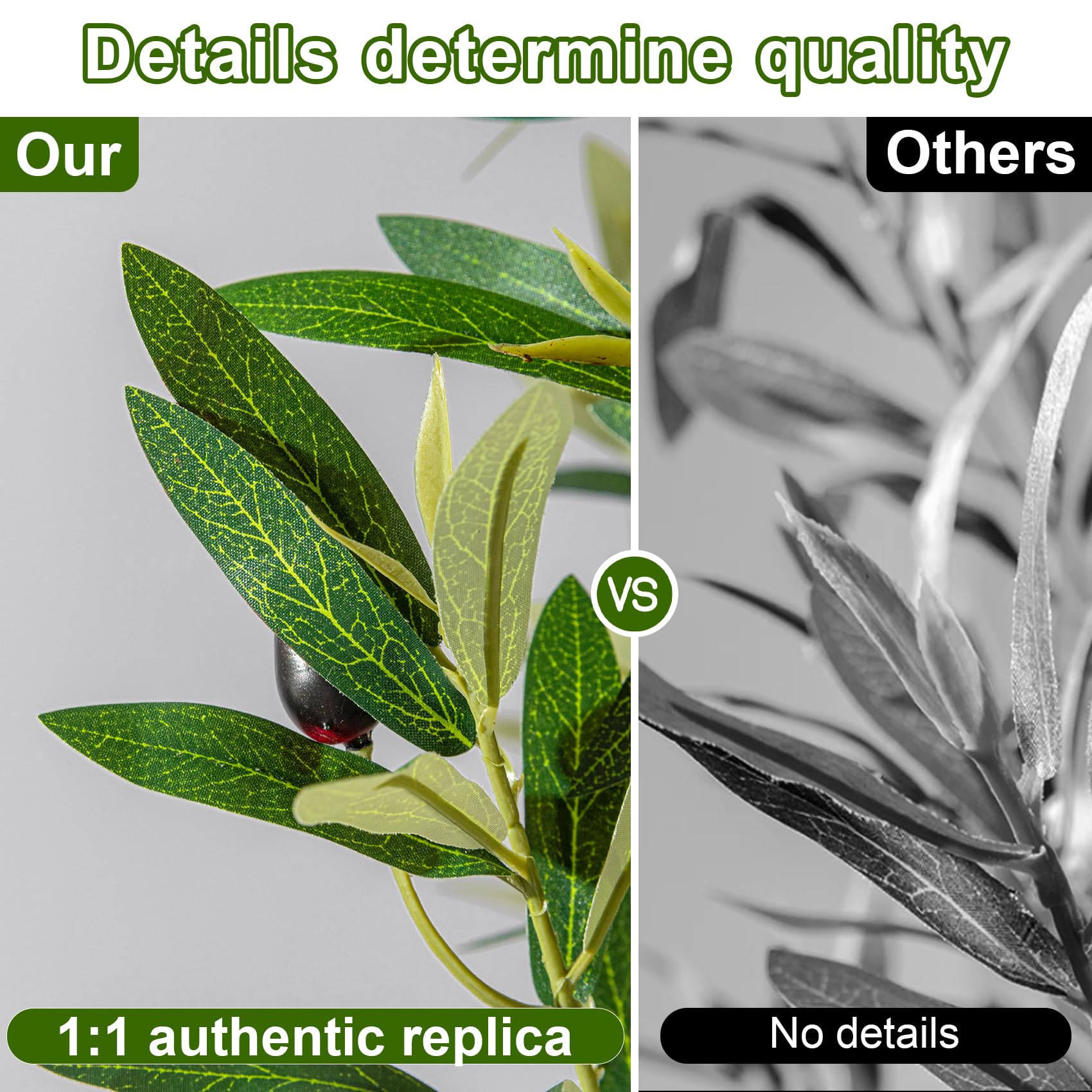 6ft Artificial Olive Tree with Natural Wood Trunk