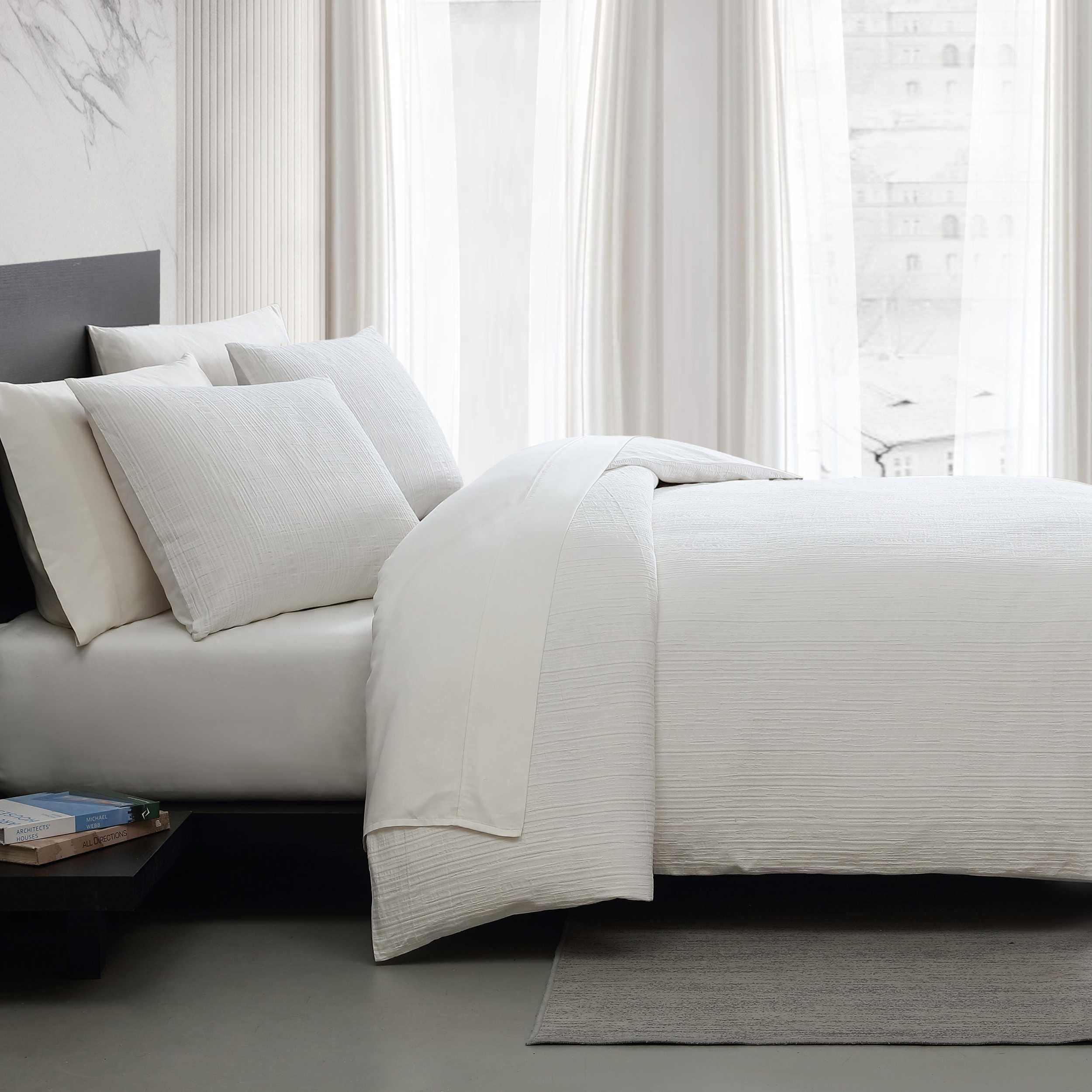 Bark Texture White King Comforter Set