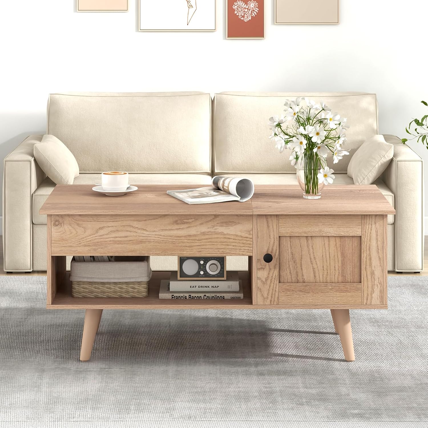 Lift Top Coffee Table with Hidden Storage